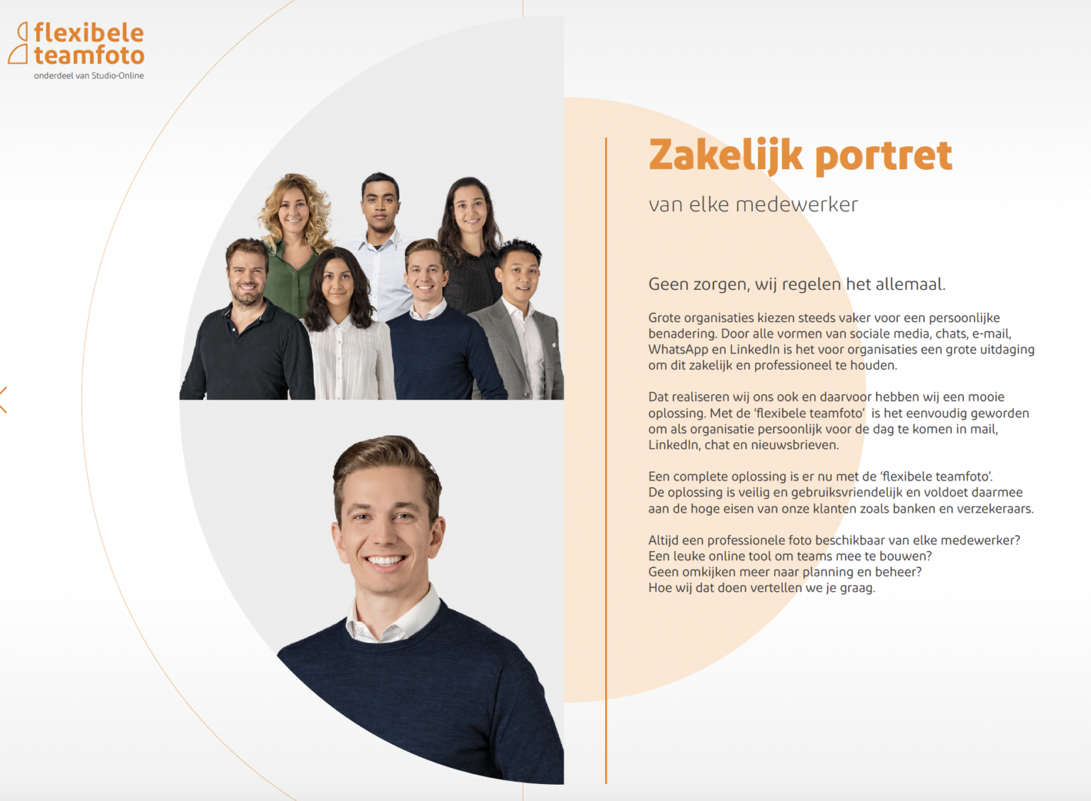 Flexibele Teamfoto Studio-Online Portretfoto Zakelijk